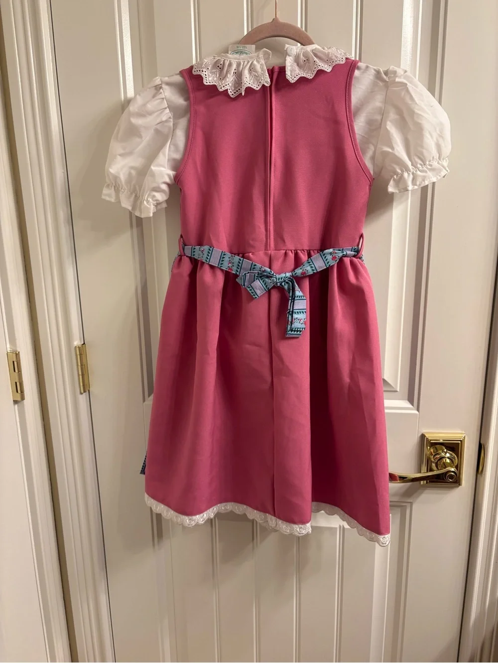 Schrammel Girl’s Austrian Dress Dirndl Pink Blue White Appx size 6X